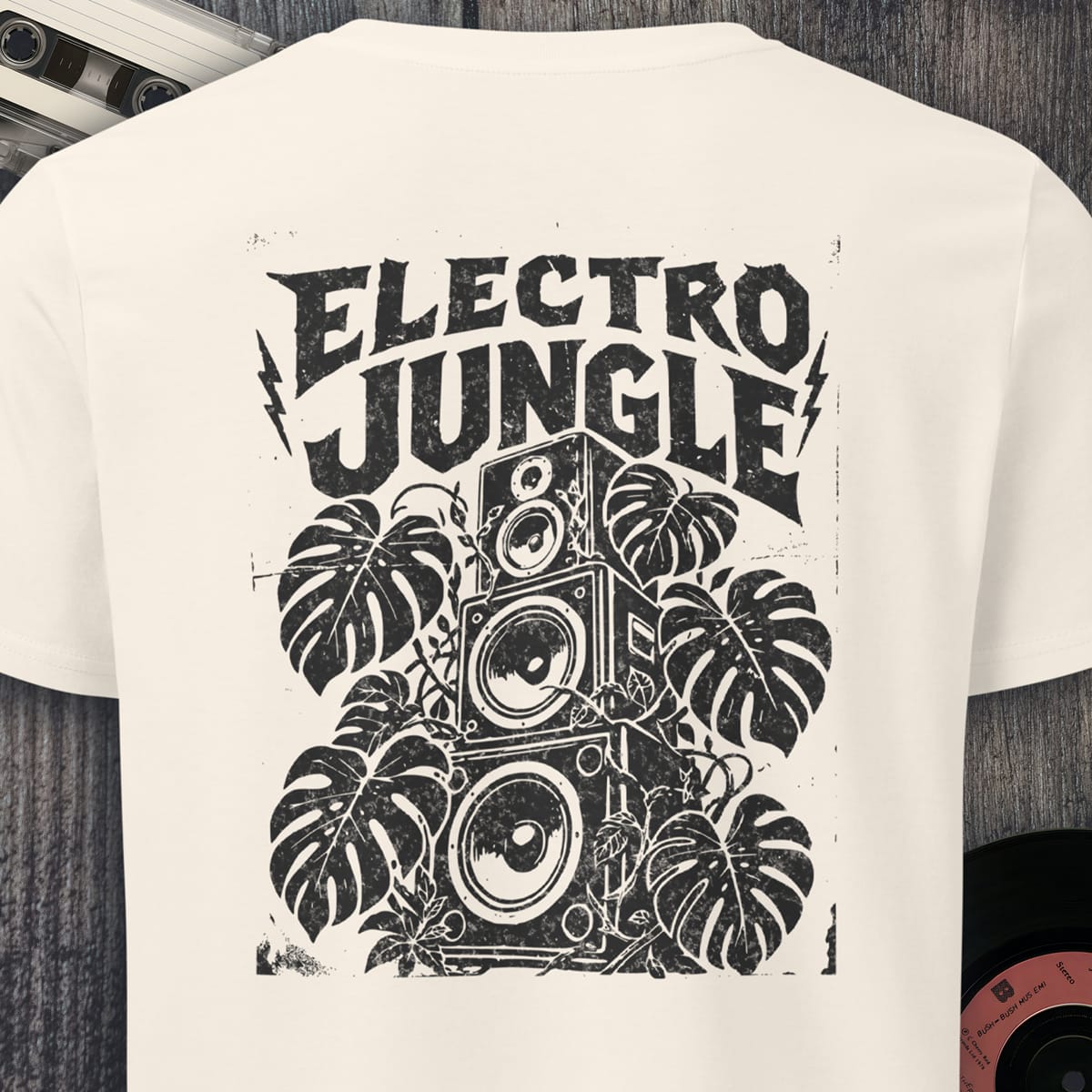 Rebellionbeat - Electro Jungle T-Shirt - Backprint - Vintage White